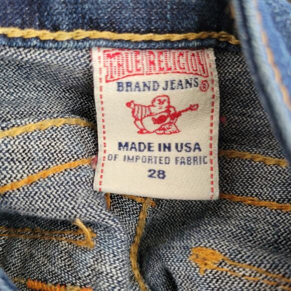 True Religion Joey Low Rise Flare Jeans Saddle Stitch Twisted Seam Women 28 - Picture 12 of 13